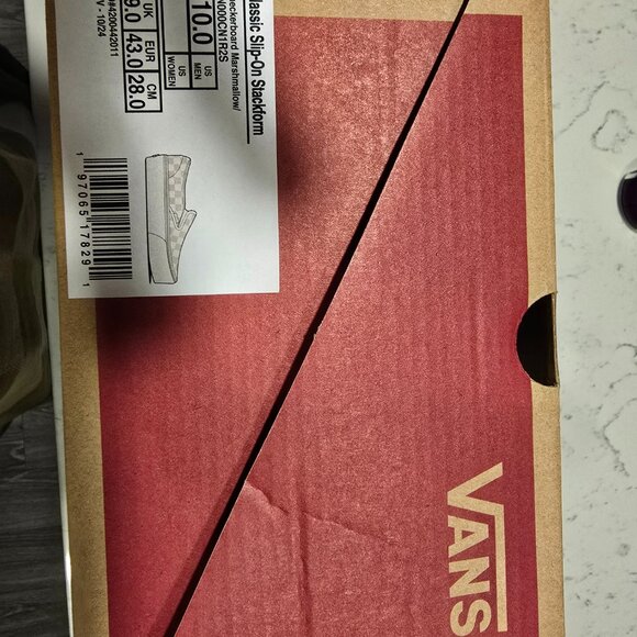 Vans Classic Slip on Stackform Men's Size 10 MARSHMELLOW CHECKERBOARD NEW W 11.5 - Picture 4 of 7